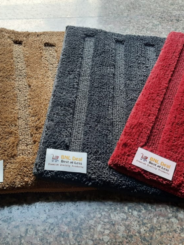 Microfiber Bath Mat Anti slip TPR Anti Skid Bath Mat Microfiber Classic Cut Loop 38x58cm (Brand BNL Deal) by Passion Exports