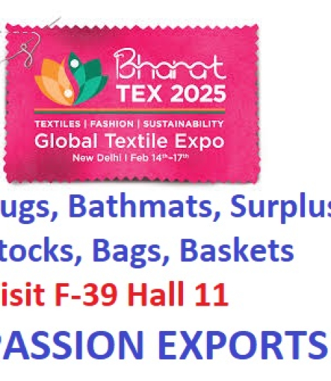 Bharat Tex 2025 Itpo Delhi | Rugs | Bath mats | Carpets | Bags | Baskets | PASSION EXPORTS