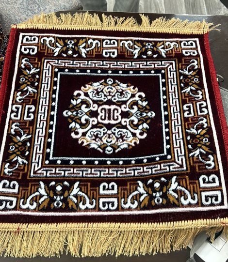 Velvet Pooja Asan Jhelum Quality || Size 20x24inch including fringe || PASSION EXPORTS
